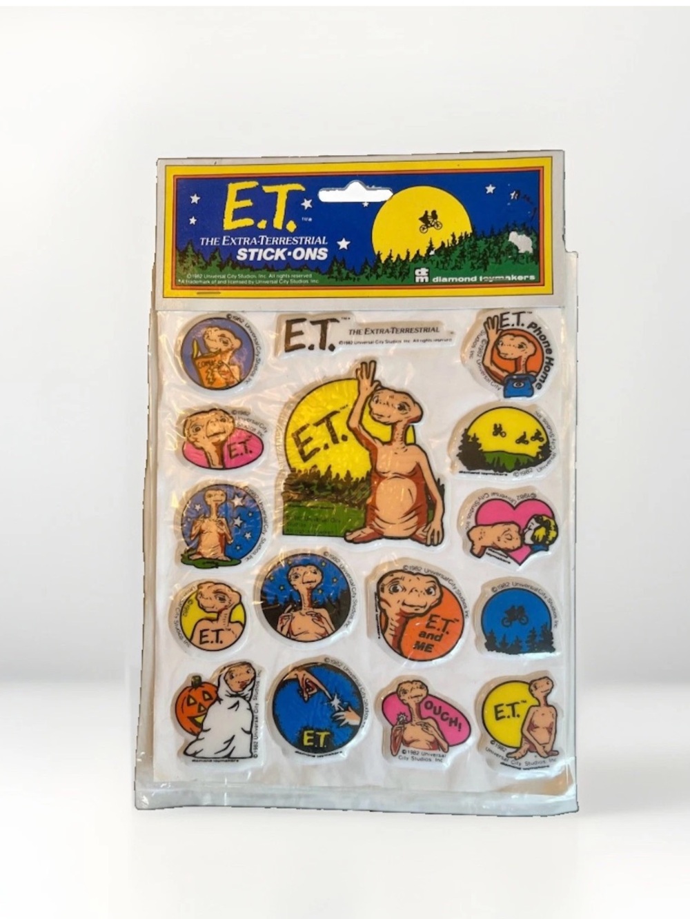 Vintage 80’s E.T Extraterrestrial Puffy Stickers NOS Sealed
